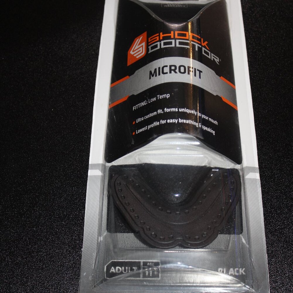 Shock Doctor Adult MicroFit Strapless Slim Fit Mouthguard Unisex Black NEW